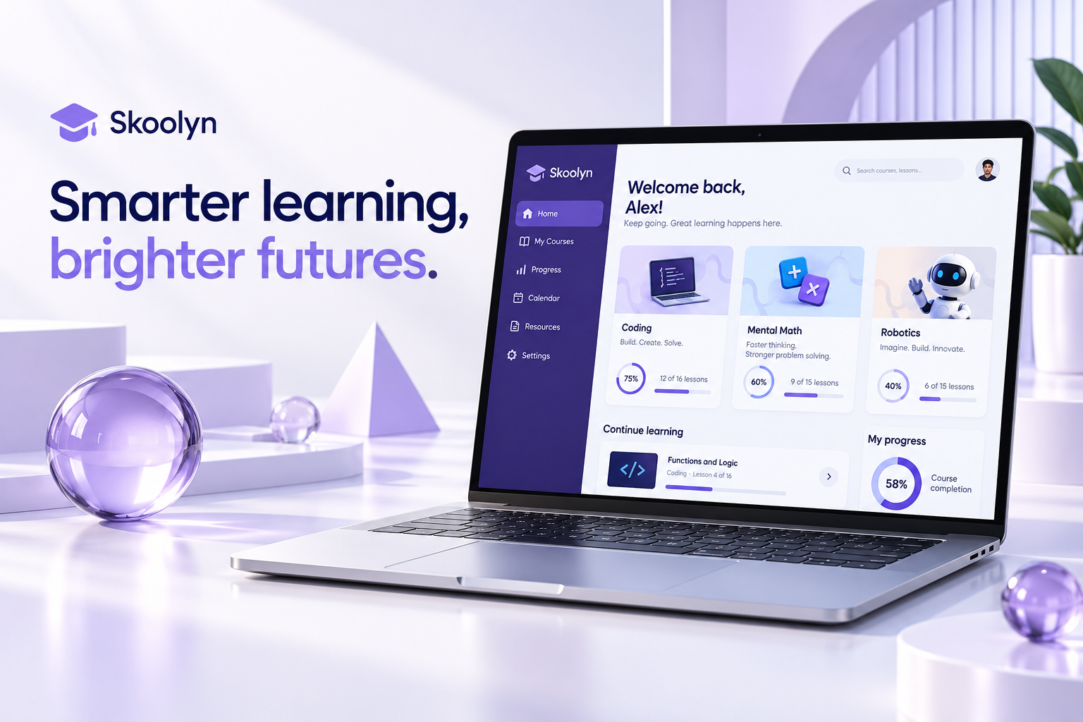 Skoolyn learning dashboard concept